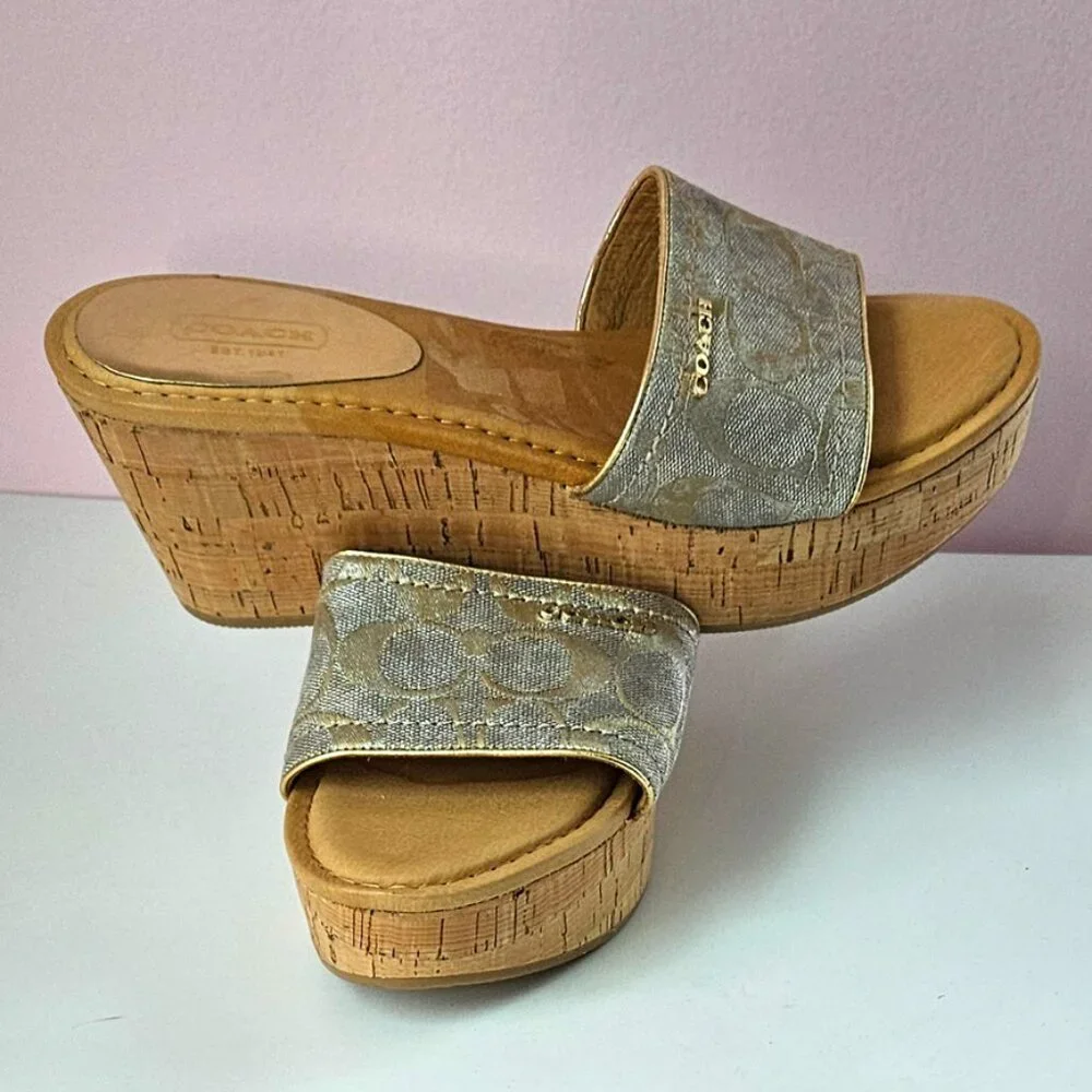 Coach Women Joanne Slide Wedge Sandals - Picture 4 of 7